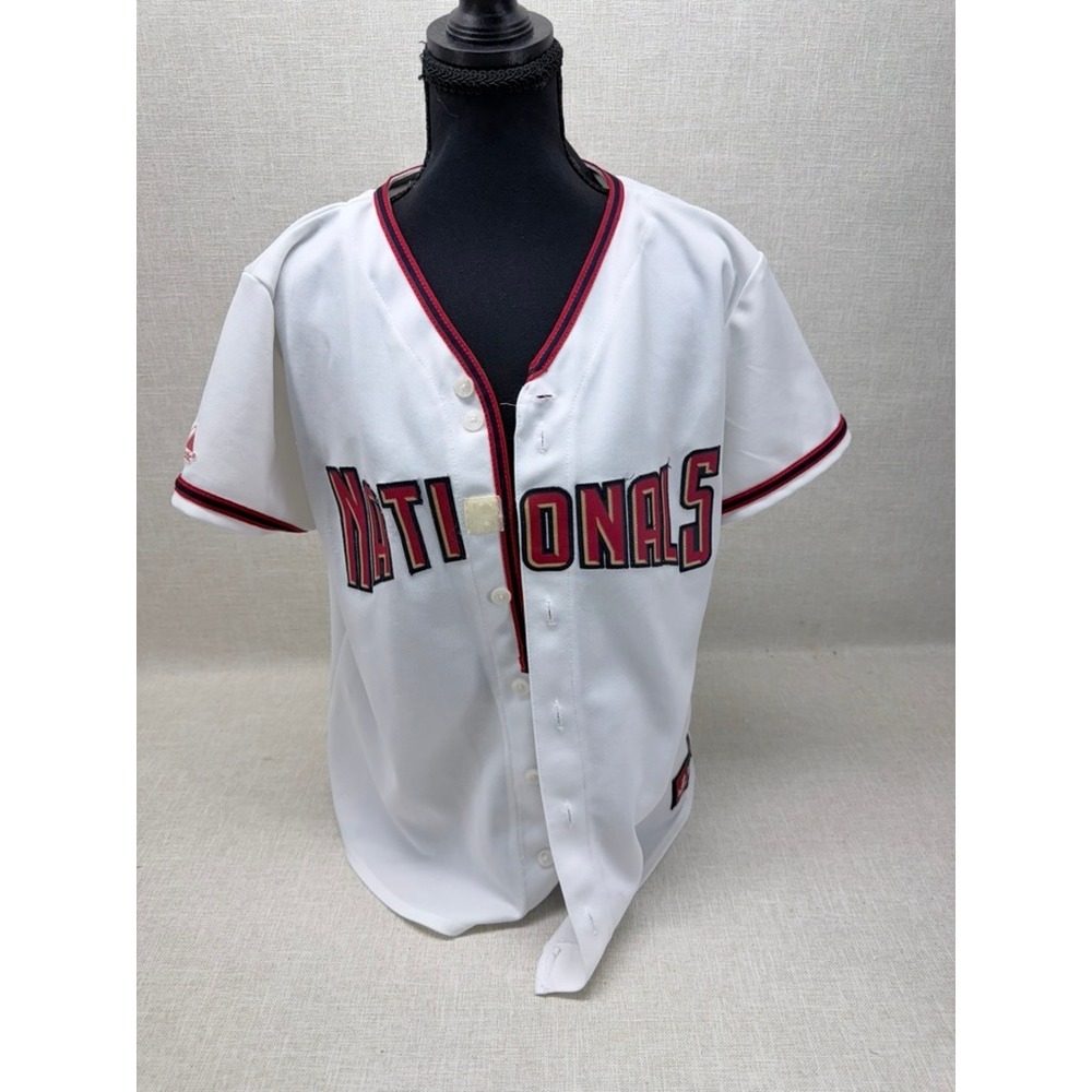 Majestic Washington Nationals MLB Jersey White M White 31 Button Front Mens L